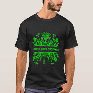 Camiseta Desenho de jardinagem Alface Crescer Juntos para J