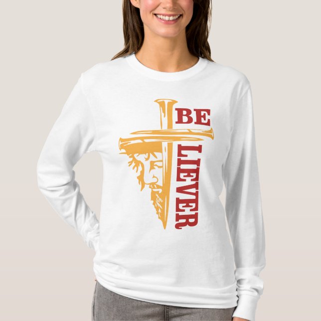 Camiseta Desenho de Jesus Cruz Prego – Poderoso Cristão (Frente)