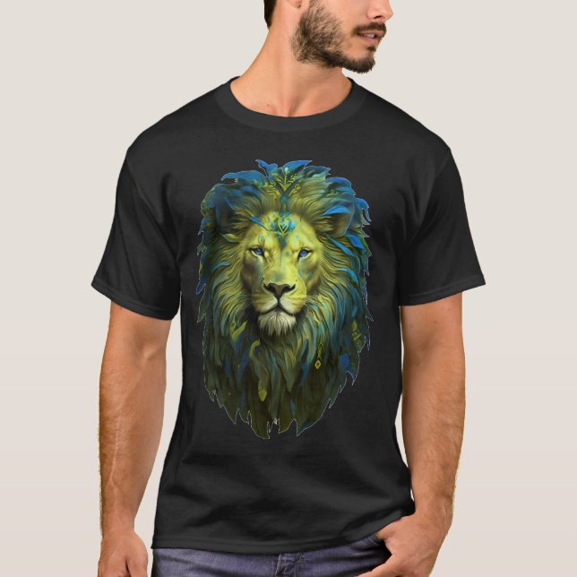 Camiseta Desenho de Leão Majestoso (Frente)