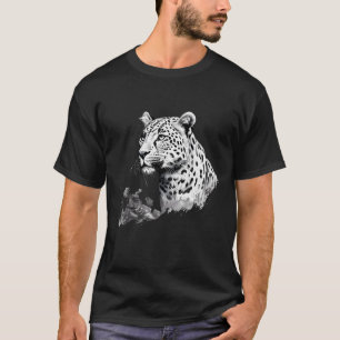 Camiseta Desenho de Leopardo Arte Natureza Vida Selvagem Sa