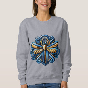 Camiseta Desenho de Libélula em Estilo Art Déco