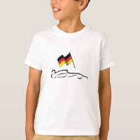 Desenho de linha de carro de corrida com bandeira 