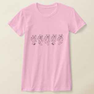 Camiseta Desenho de Linha de Gatinhos Quimicos Andando