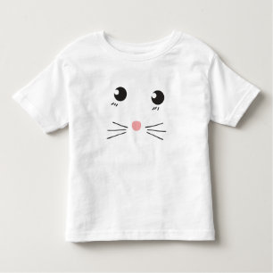 Camiseta Desenho de linha de rosto de gato