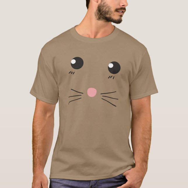 Camiseta Desenho de linha de rosto de gato (Frente)