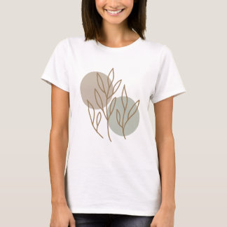 Camiseta Desenho de Linha Floral Abstrato minimalista moder