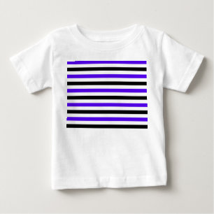 Camiseta Desenho de listras azuis pretas e brancas