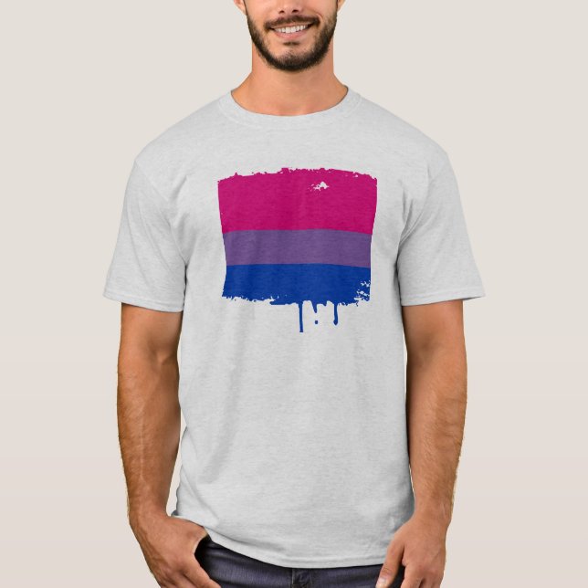 CAMISETA DESENHO DE LISTRAS DO ORGULHO BISSEXUAL (Frente)