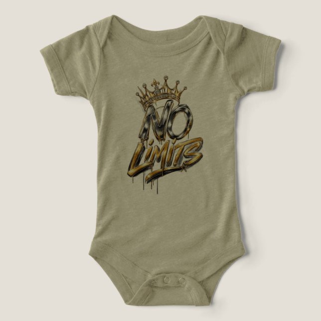 Camiseta Desenho de Luxo Coroa Dourada Sem Limites (Design frontal)