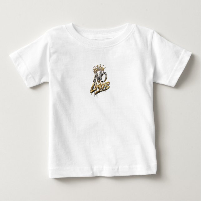 Camiseta Desenho de Luxo Coroa Dourada Sem Limites (Frente)