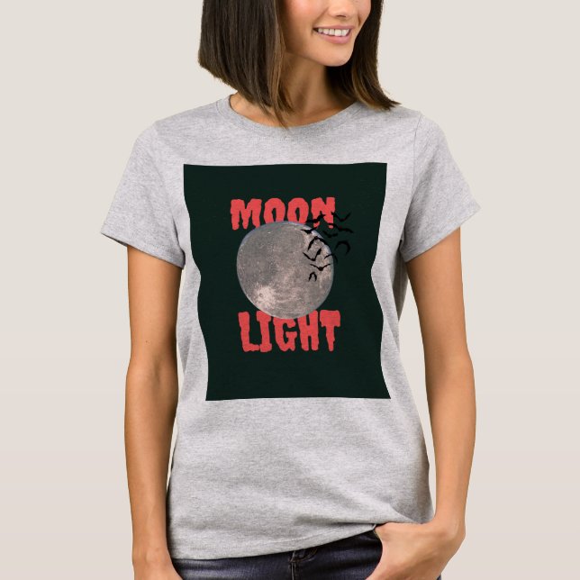 Camiseta desenho de luz da lua  (Frente)