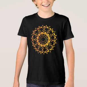 Camiseta Desenho de Mandala Única Dourada-95747
