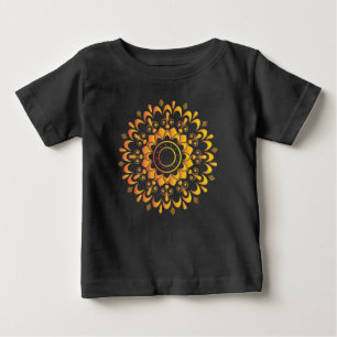 Camiseta Desenho de Mandala Única Dourada-95747