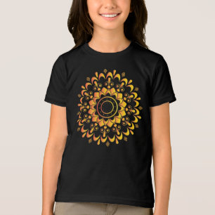 Camiseta Desenho de Mandala Única Dourada-95747