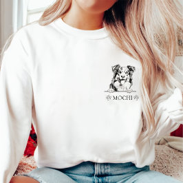 Camiseta Desenho de Mão Personalizado de Pastor Australiano