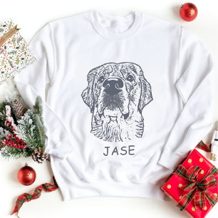 Camiseta Desenho de Mão Personalizado do Cachorro do Retrie