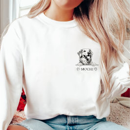 Camiseta Desenho de Mão Personalizado do Cachorro do Retrie