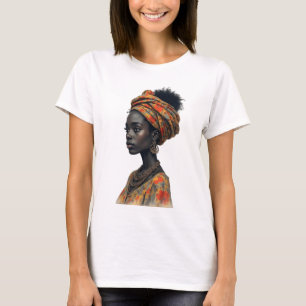 Camiseta desenho de moda feminina arte africana