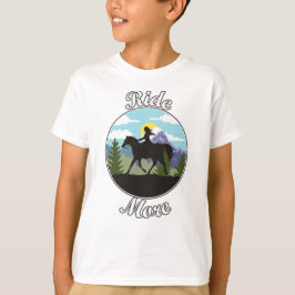 Camiseta Desenho de Montaria de Cavalo Mais