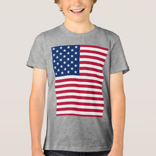 Camiseta Desenho de Orgulho da Bandeira Americana dos EUA (Frente)