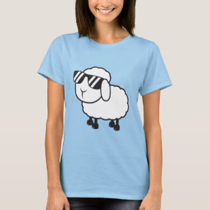 Camiseta Desenho de ovelha branca fofa