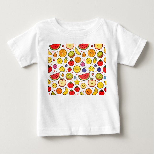 Camiseta desenho de padrão de frutas (Frente)