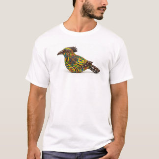 Camiseta Desenho de Pássaro Africano em Branco
