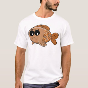 Camiseta Desenho de Peixe Dourado Mal-Humorado