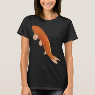 Camiseta Desenho de peixe Koi amarelo laranja, adesivo
