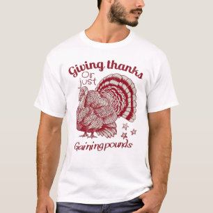 Camiseta Desenho de Peru Texturizado em Sépia Vermelha Rica