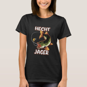 Camiseta Desenho de pescador Hecht Jäger Motivo lúcio
