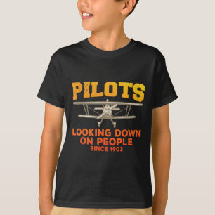 Camiseta Desenho de Piloto Engraçado para Homens Mulheres A