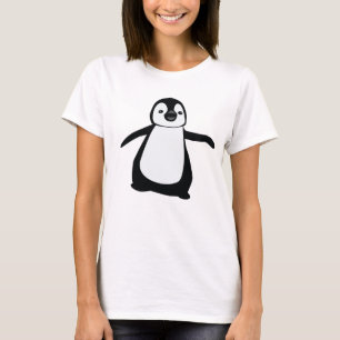 Camiseta Desenho de pinguim branco e preto
