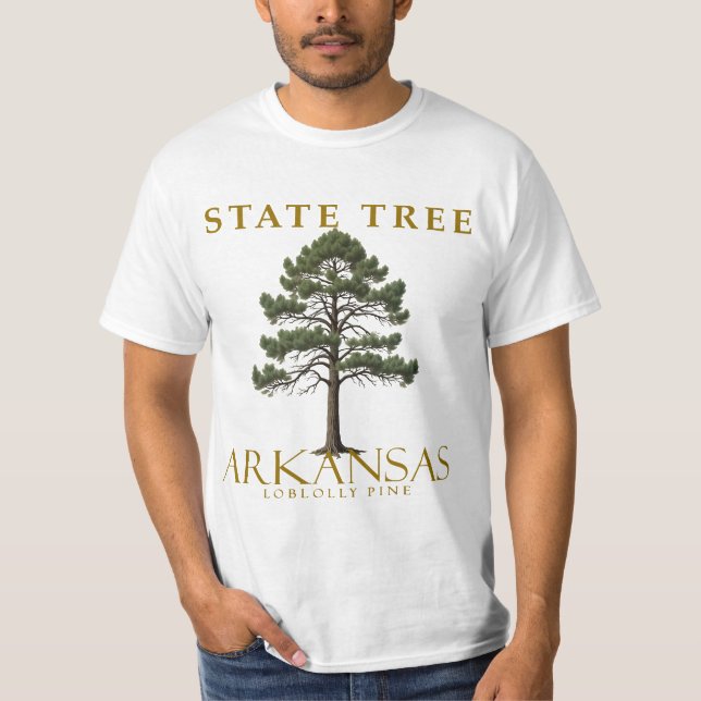 Camiseta Desenho de Pinheiro Arkansas Loblolly (Frente)