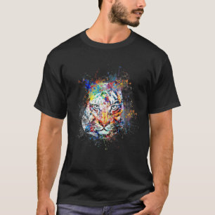 Camiseta Desenho de pintura de abstrato - Tinta colorida cr