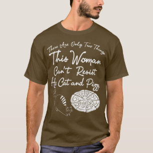 Camiseta Desenho De Pizza E Gatos De Gato Engraçado E Roupa