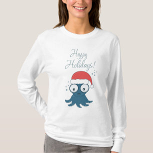 Camiseta desenho de polvo azul de desenho animado