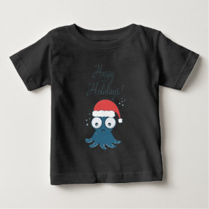 Camiseta desenho de polvo azul de desenho animado