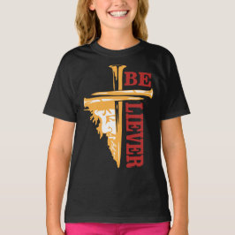 Camiseta Desenho de Prego da Cruz de Jesus – Cristão Podero