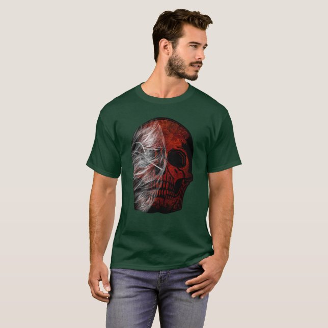 CAMISETA DESENHO DE PRESENTE DE HALLOWEEN COM GRÁFICO DE CR (Frente Completa)