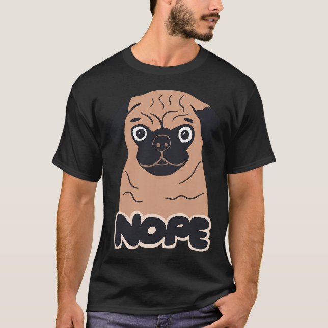 Camiseta Desenho de pug não (Frente)
