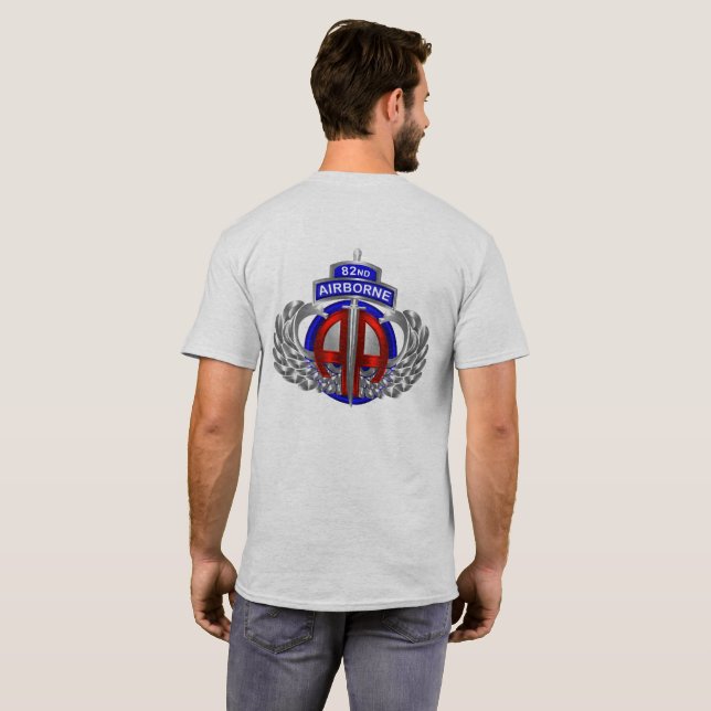 Camiseta Desenho de punhal da 82ª Divisão Aerotransportada (Parte Traseira Completa)
