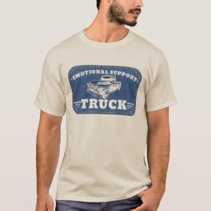 Camiseta Desenho de Remendo Vintage de Caminhão de Apoio Em