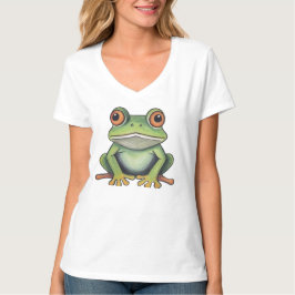 Camiseta Desenho de sapo com lápis de cor