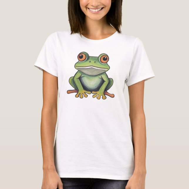 Camiseta Desenho de sapo com lápis de cor (Frente)
