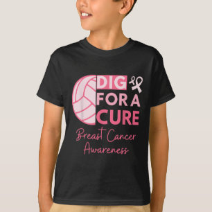 Camiseta Desenho De Sensibilização Do cancer Para Um Vôlei 