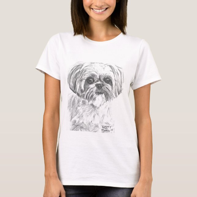 Camiseta Desenho de Shih Tzu (Frente)