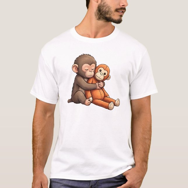 Camiseta Desenho de Socar o Bebê Macaco (Frente)