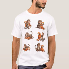 Camiseta Desenho de Socar o Bebê Macaco