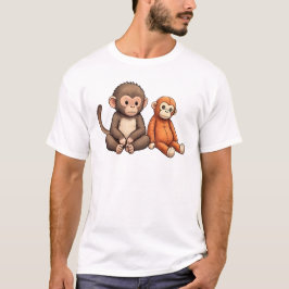 Camiseta Desenho de socar o bebê macaco